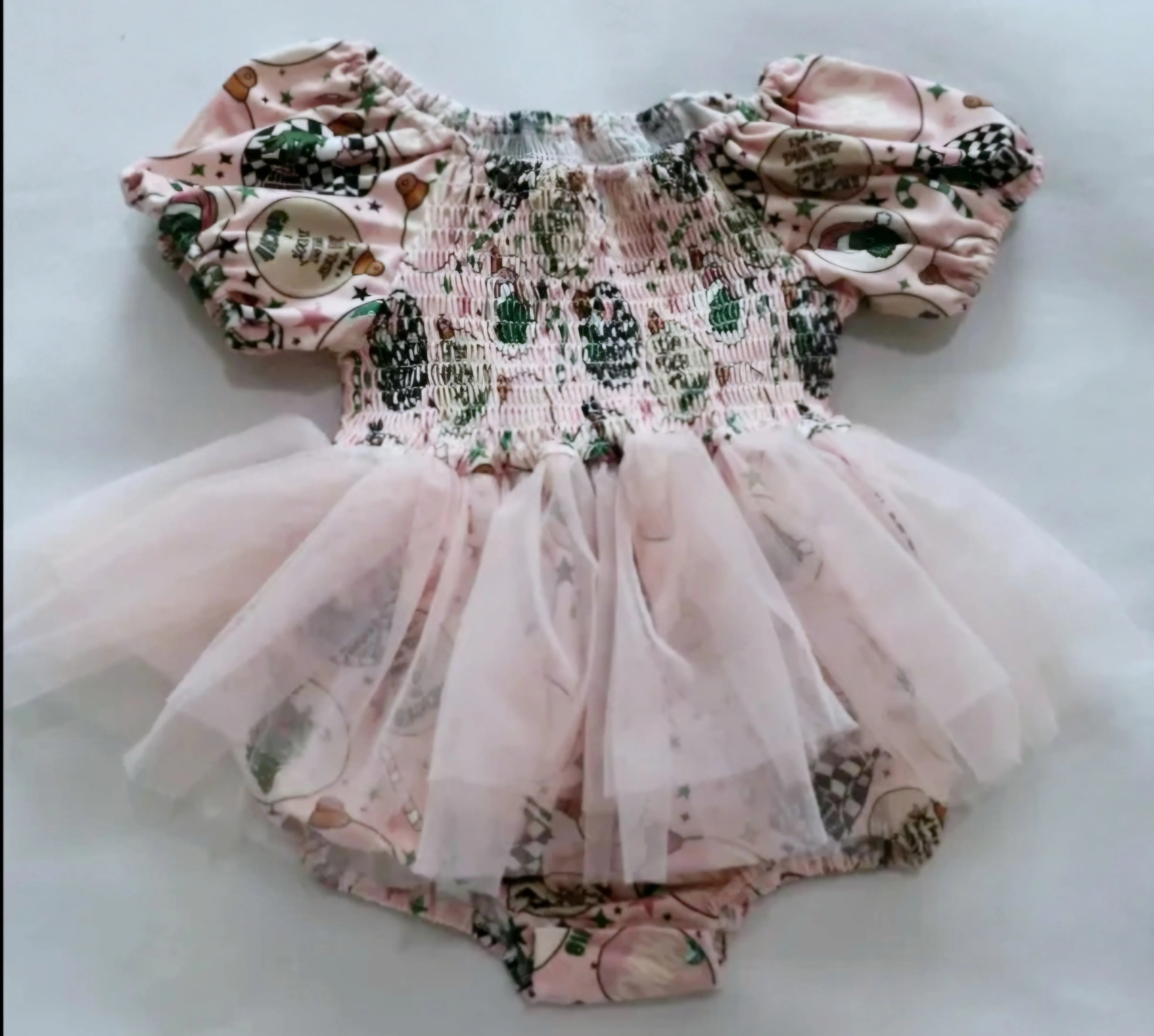 $16.00 EA - 3-6 X 2, 6-12 X 2, 12-24 X 2 -  Baby Tutu Twinning Character Dresses - Pink Grinch