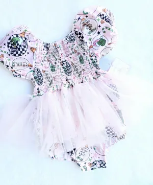 $16.00 EA - 3-6 X 2, 6-12 X 2, 12-24 X 2 -  Baby Tutu Twinning Character Dresses - Pink Grinch