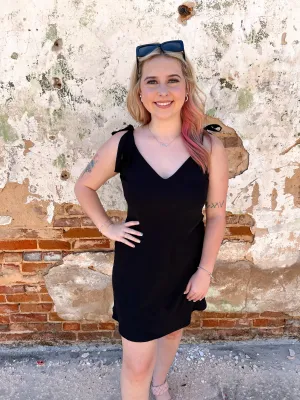 Adelaide Solid Sleeveless V Neck Mini Dress