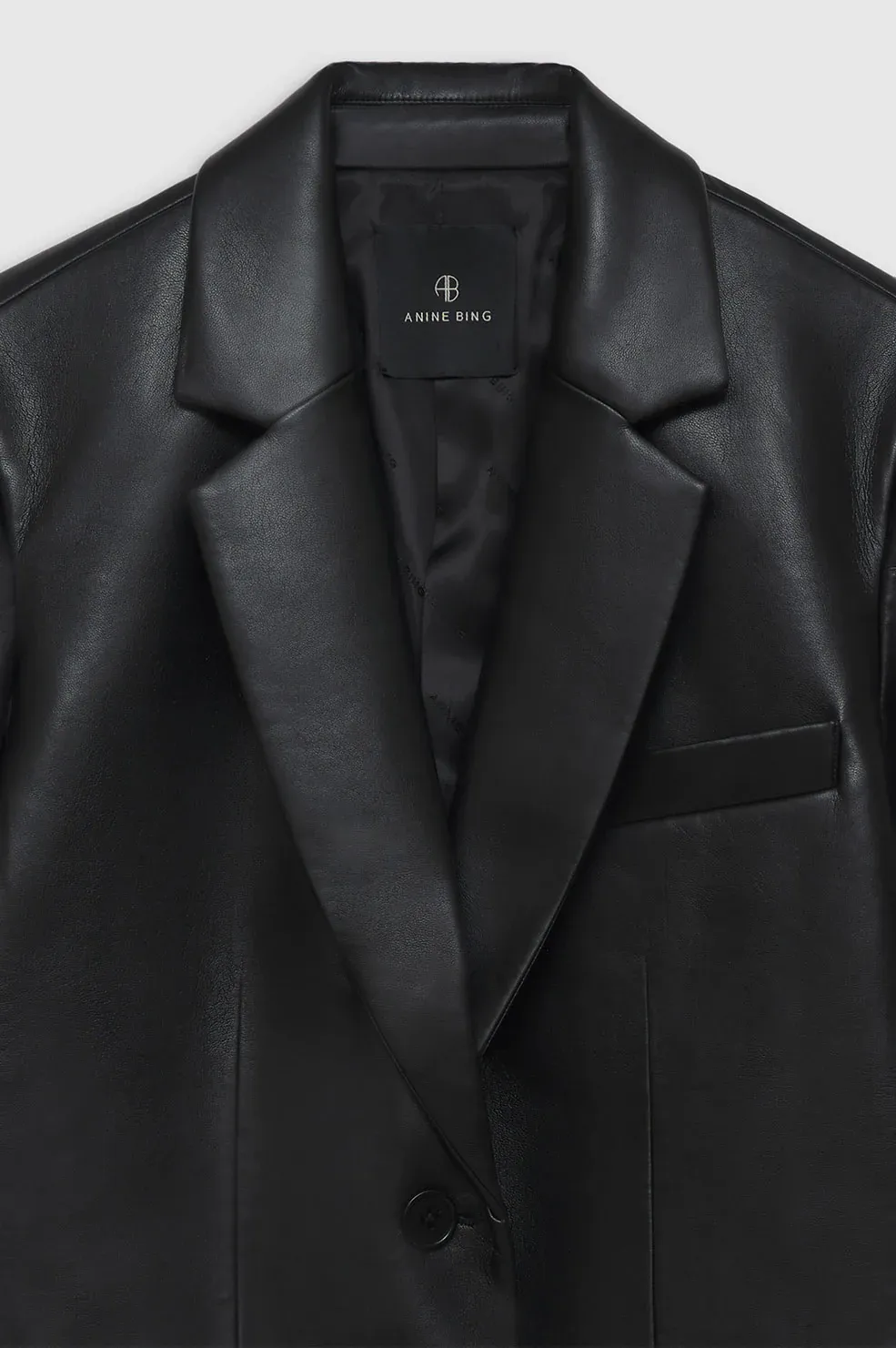 Anine Bing - Classic Blazer in Black Recycled Leather