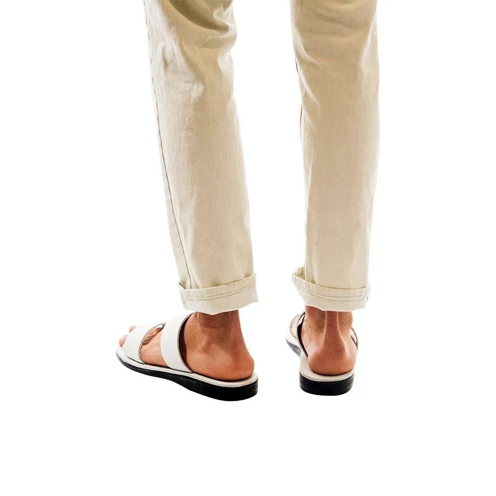 Aviv - Leather Double Strap Sandal | White