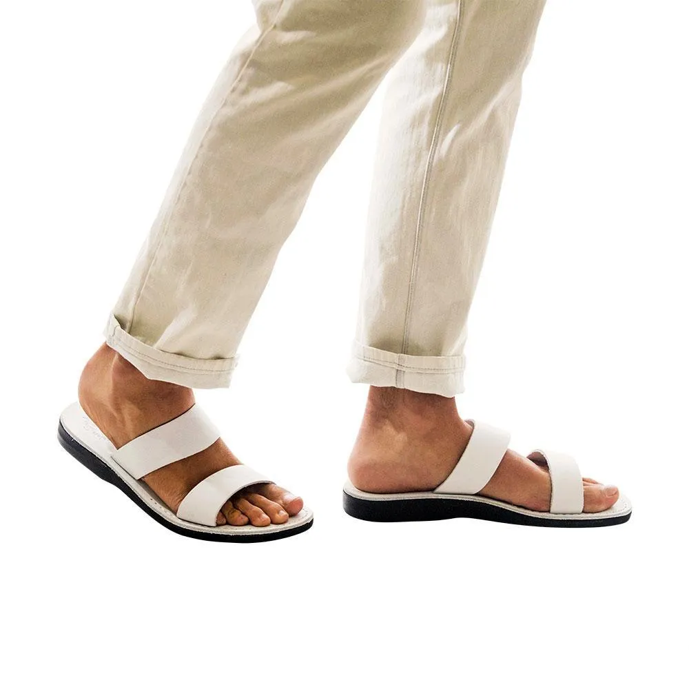 Aviv - Leather Double Strap Sandal | White