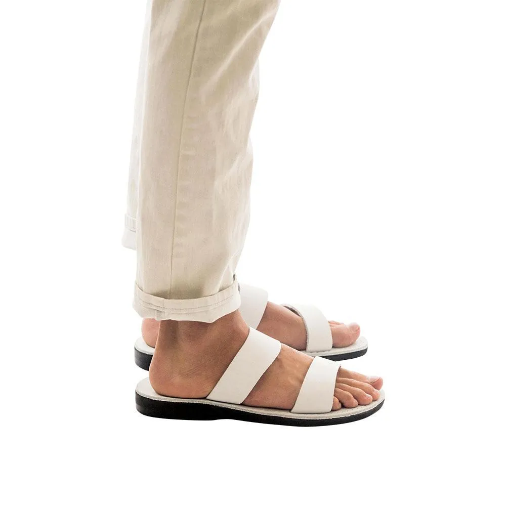 Aviv - Leather Double Strap Sandal | White