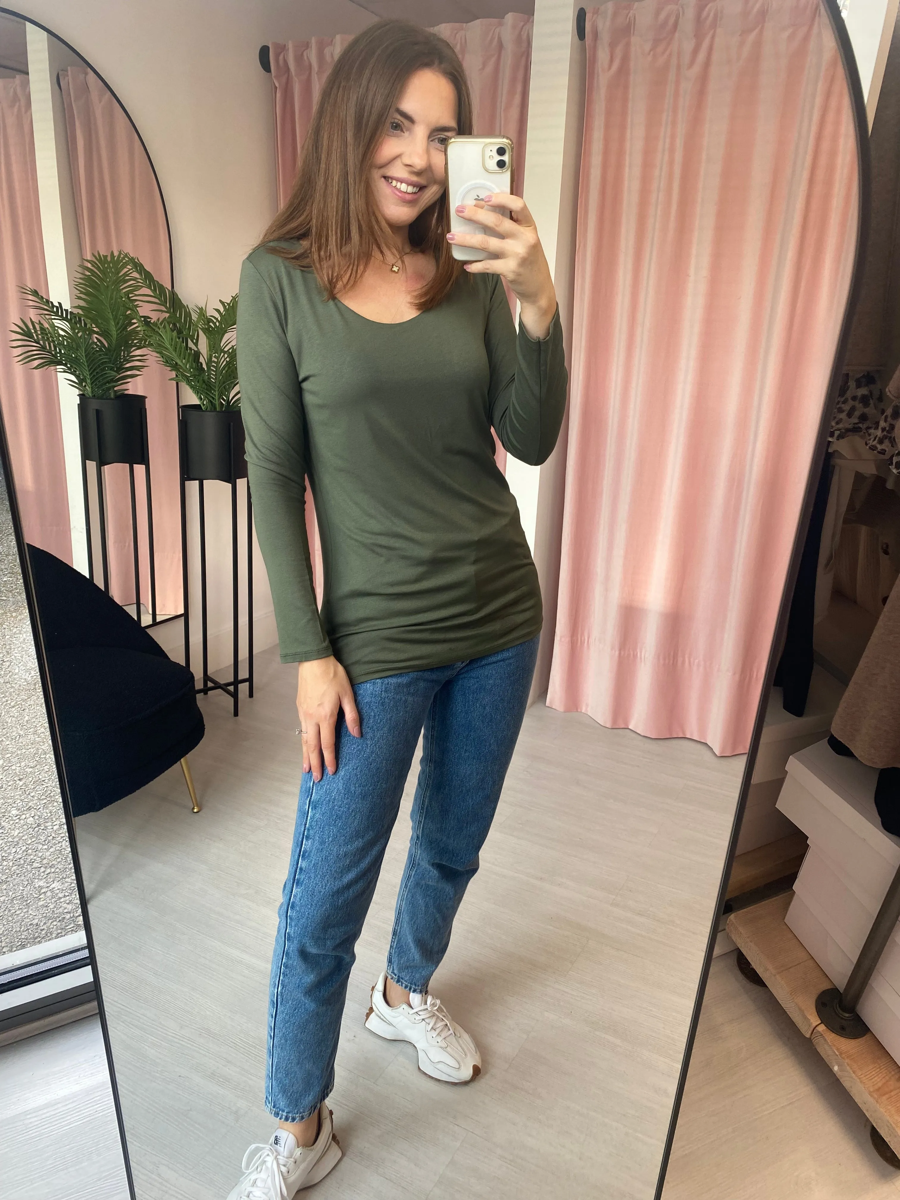 Basic Long Sleeve T-shirt - Khaki