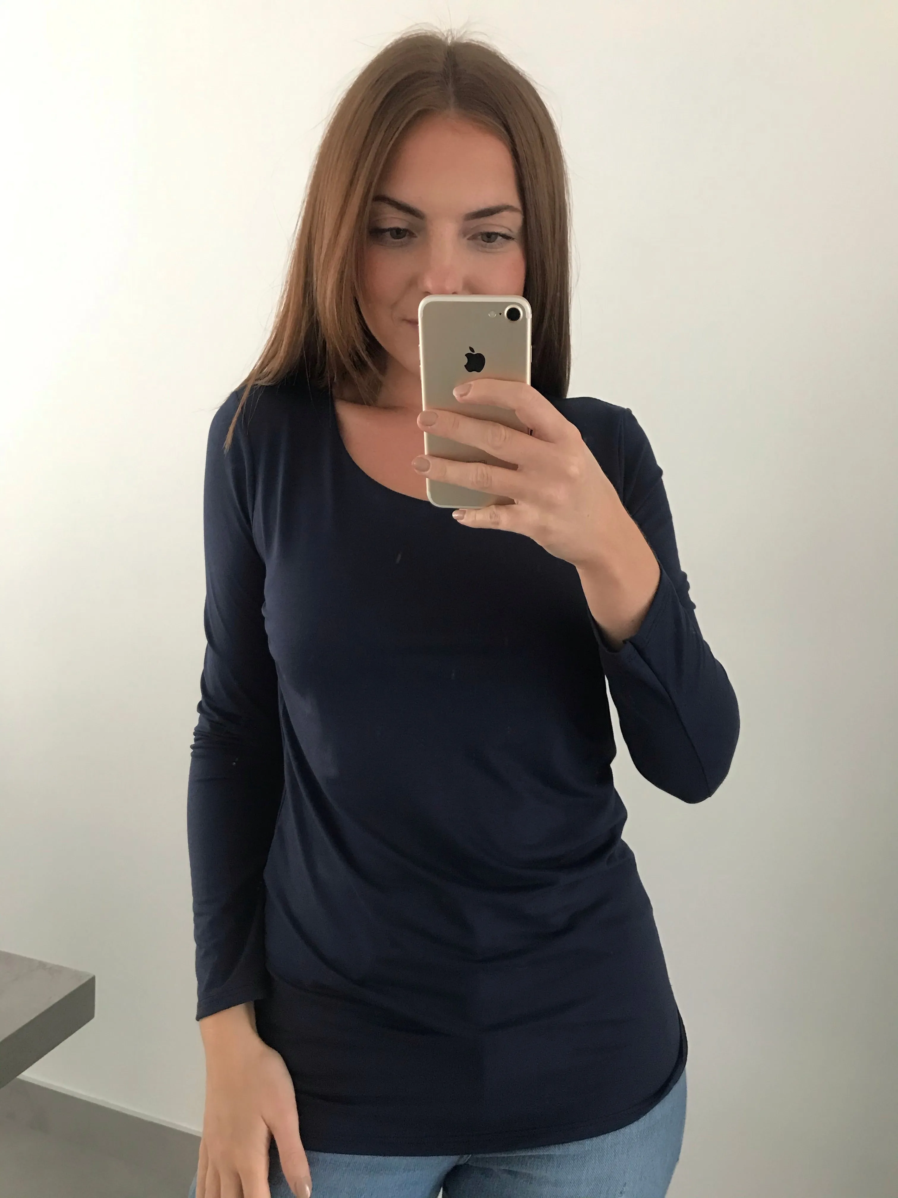 Basic Long Sleeve T-shirt - Navy