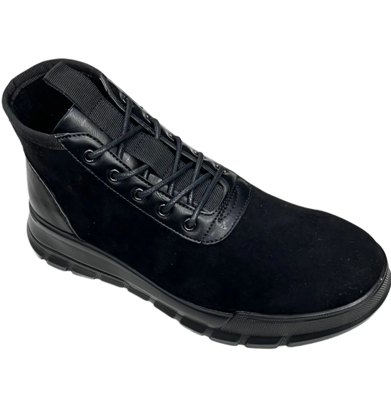 Black Lace Up Men's Boots Casual style Suede and Leather