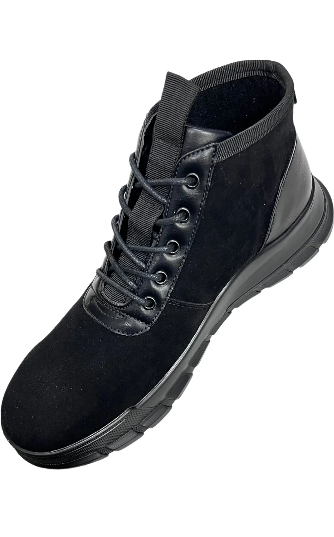 Black Lace Up Men's Boots Casual style Suede and Leather