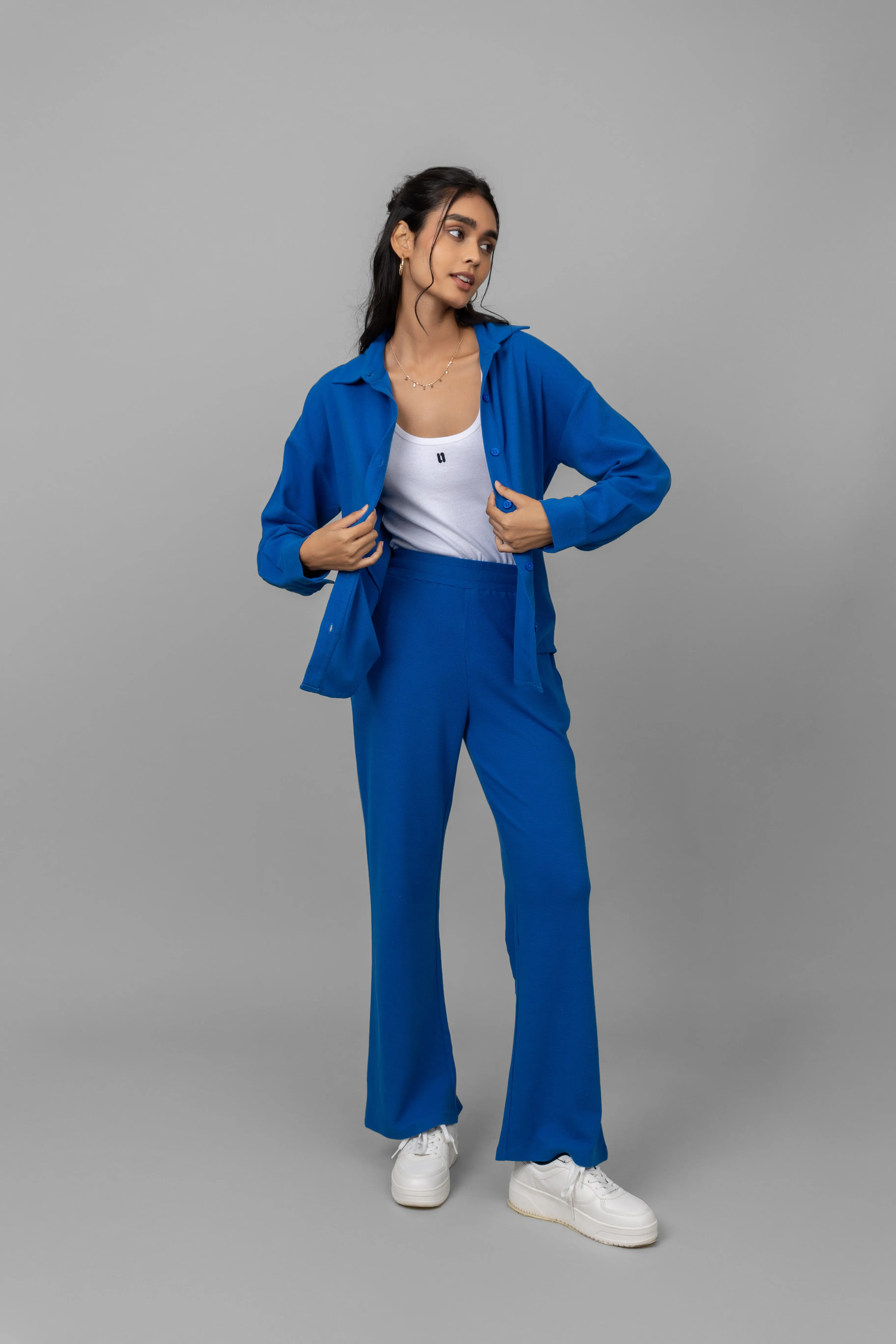 Blue Mini Waffle MultiTask Shirt