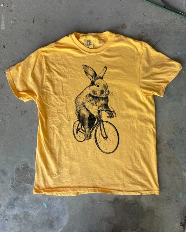 Bunny Rabbit on a Bicycle Men's T-Shirt