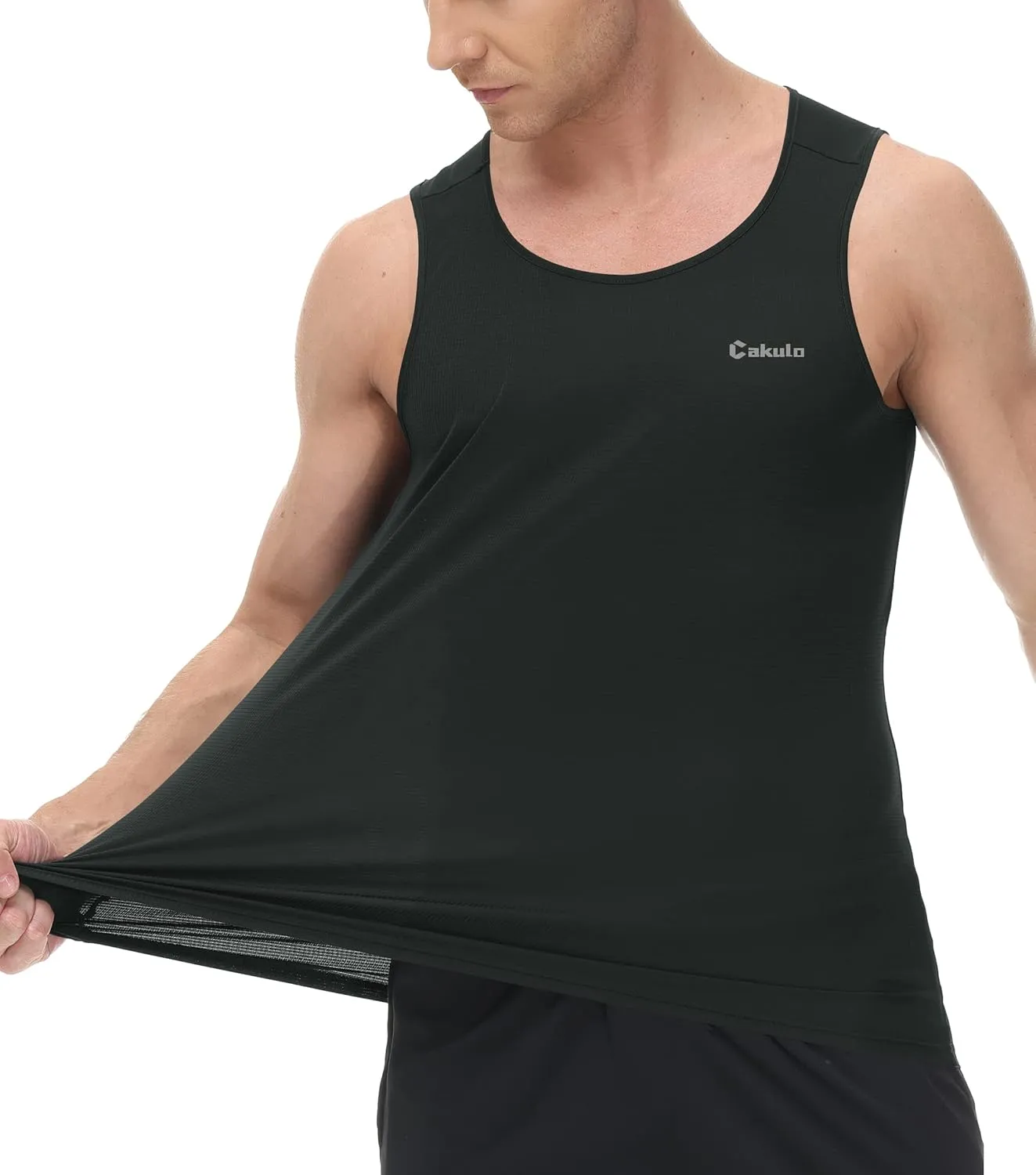 Cakulo Mens Tank Tops Big and Tall Swim Shirts Running Quick Dry Workout Sleeveless Summer Beach Muscle Athletic Top