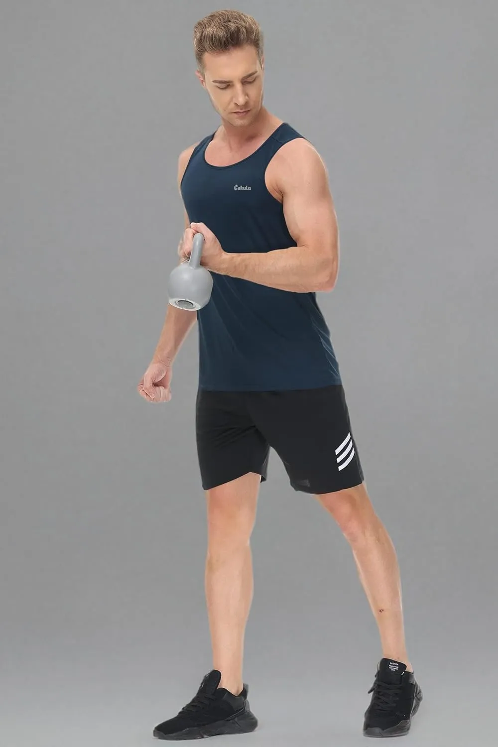 Cakulo Mens Tank Tops Big and Tall Swim Shirts Running Quick Dry Workout Sleeveless Summer Beach Muscle Athletic Top