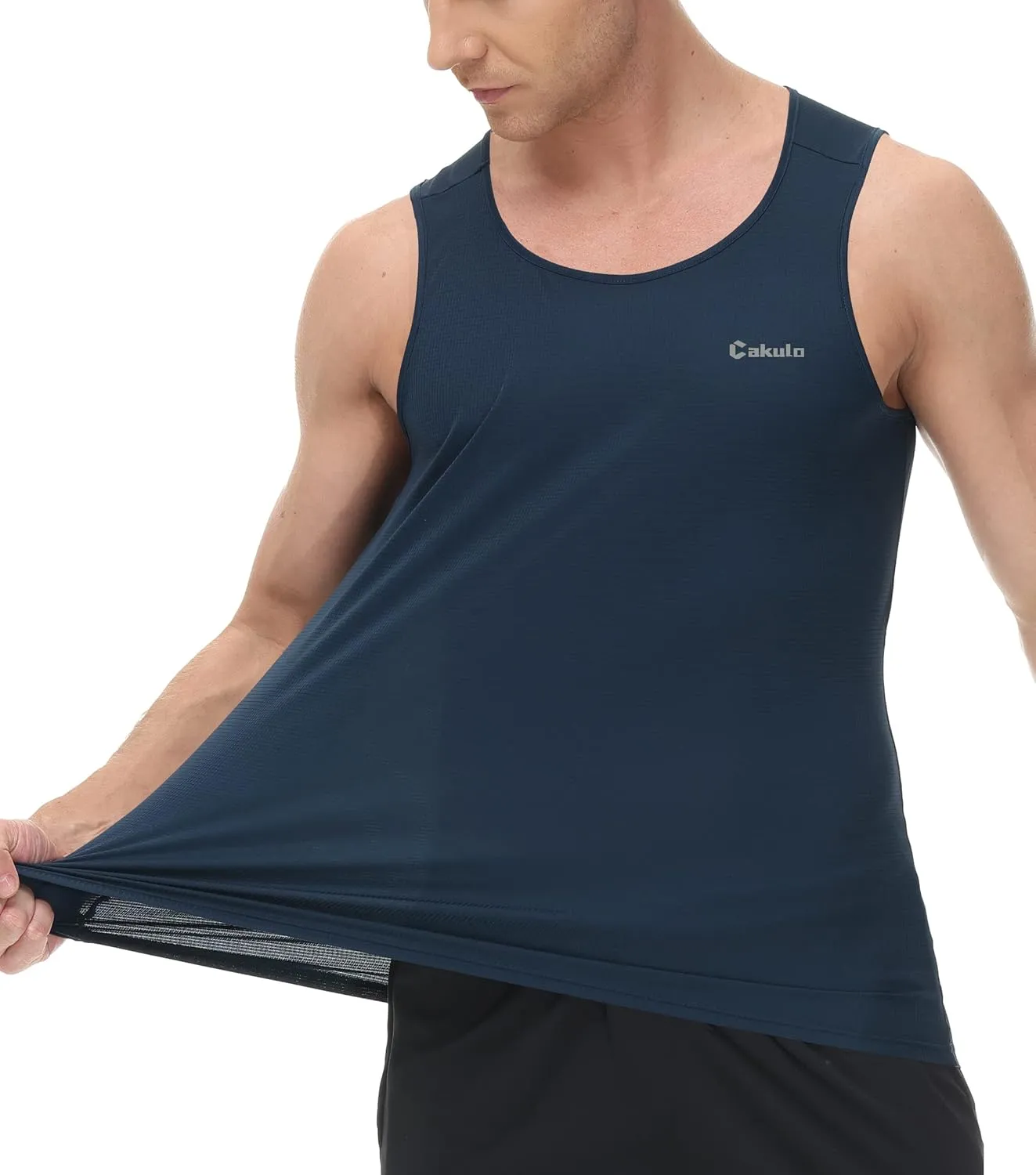 Cakulo Mens Tank Tops Big and Tall Swim Shirts Running Quick Dry Workout Sleeveless Summer Beach Muscle Athletic Top