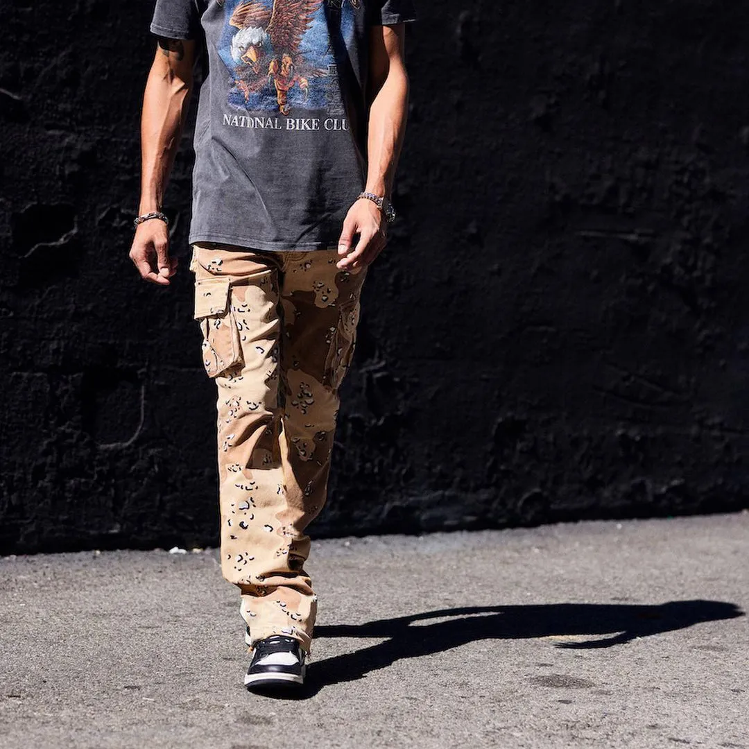 Casual personality street style men's camouflage printed trousers