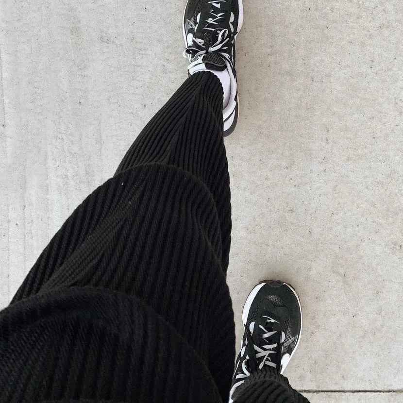 Casual street style retro layered corduroy loose trousers