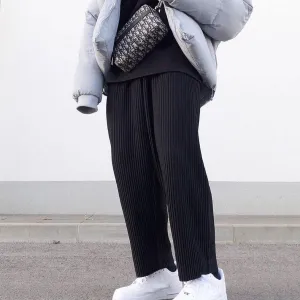 Casual street style retro layered corduroy loose trousers
