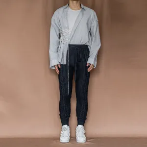 Casual style retro slim knitted wool pants