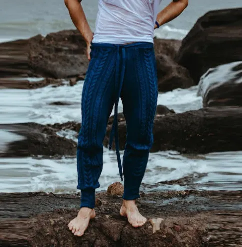 Casual style retro slim knitted wool pants