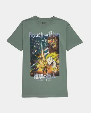 Color Bars x Attack on Titan - Battle T-Shirt - Sage