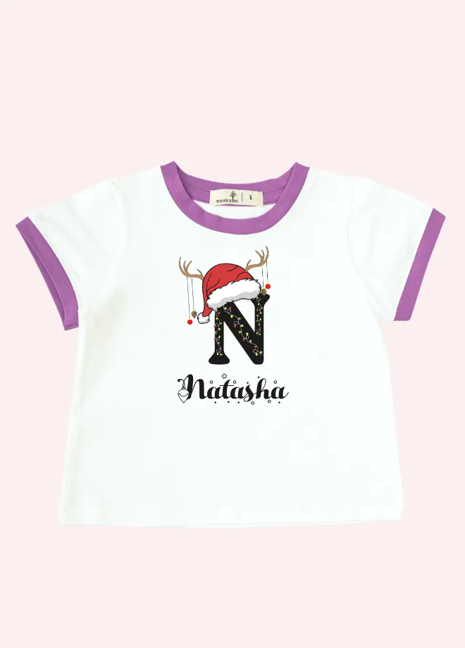 CUSTOM CHRISTMAS GIRL T-SHIRT WITH NAME
