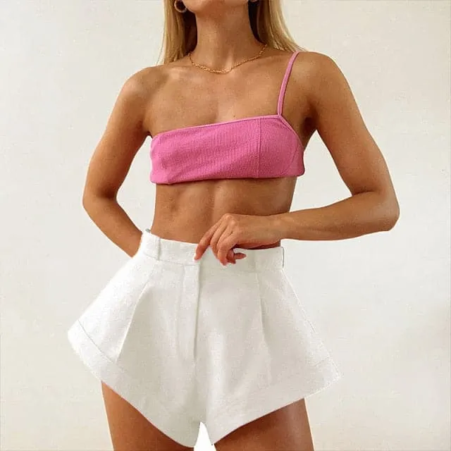 DressBetty - High Waist Wide Leg Shorts Women Solid Hot Shorts Summer Fashion Chic High Cut Flare Shorts