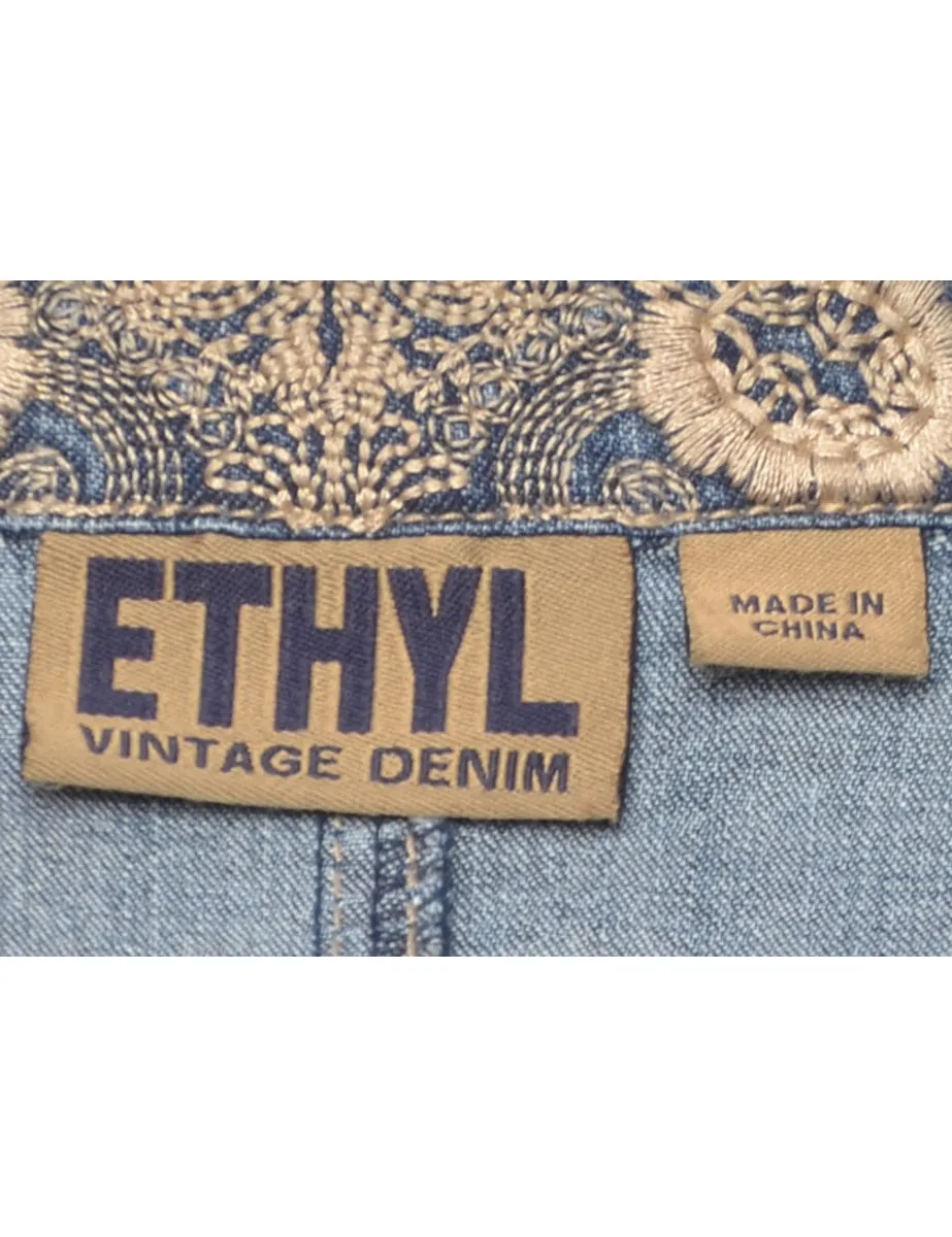 Embroidered Denim Jacket - M