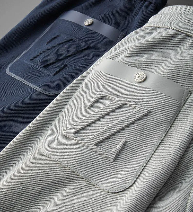 Embroidered Sports Style Casual Pants with ZZ Letters