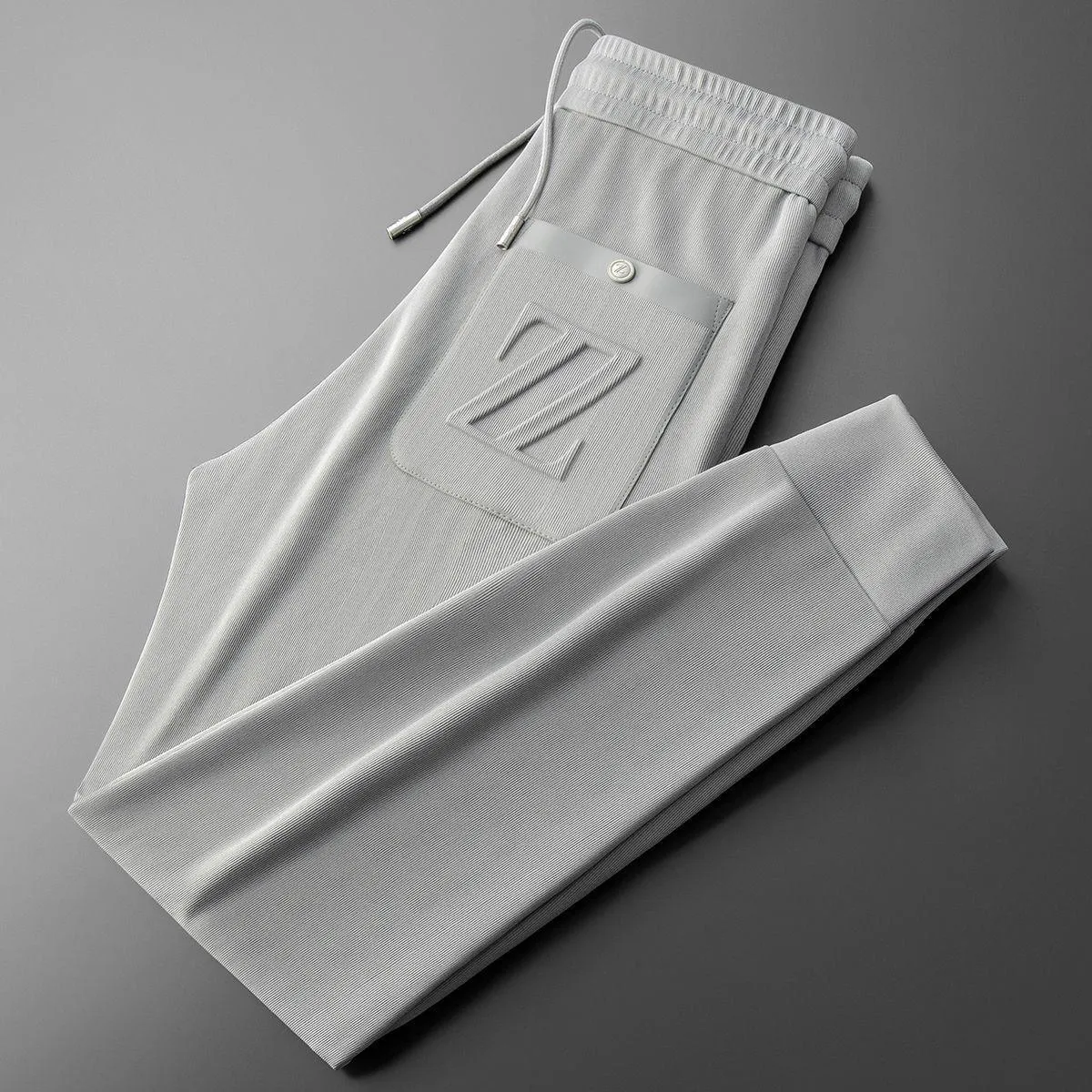 Embroidered Sports Style Casual Pants with ZZ Letters