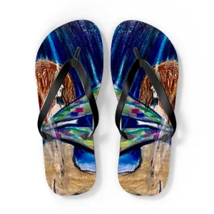 Fairy in the Rain Flip Flops
