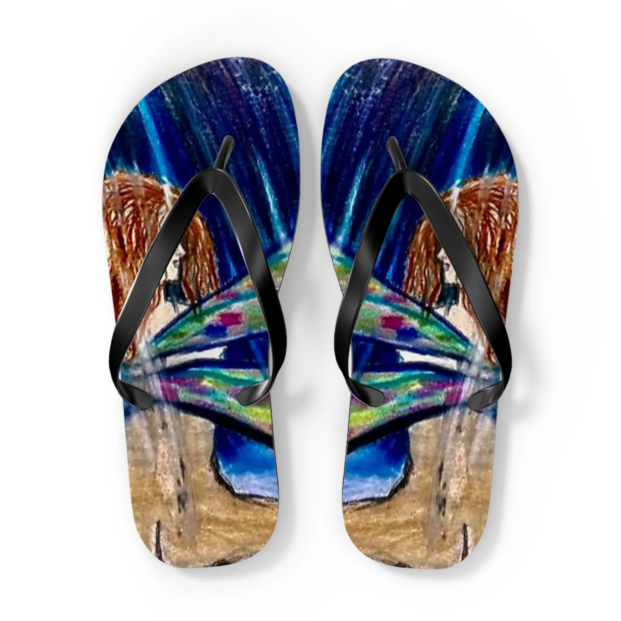 Fairy in the Rain Flip Flops