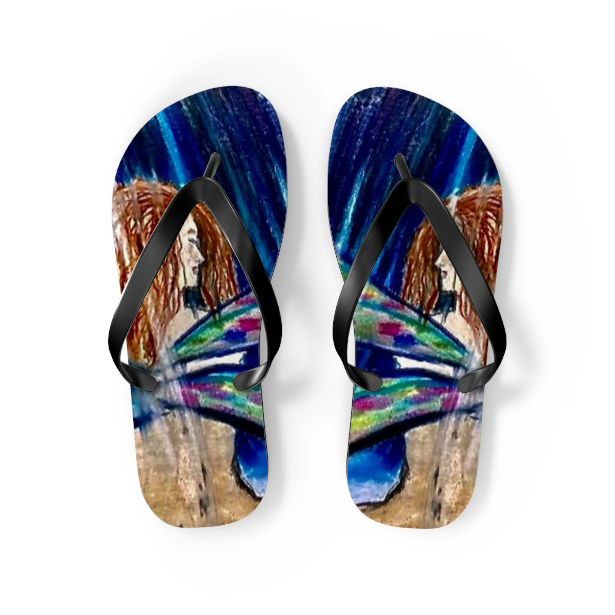 Fairy in the Rain Flip Flops