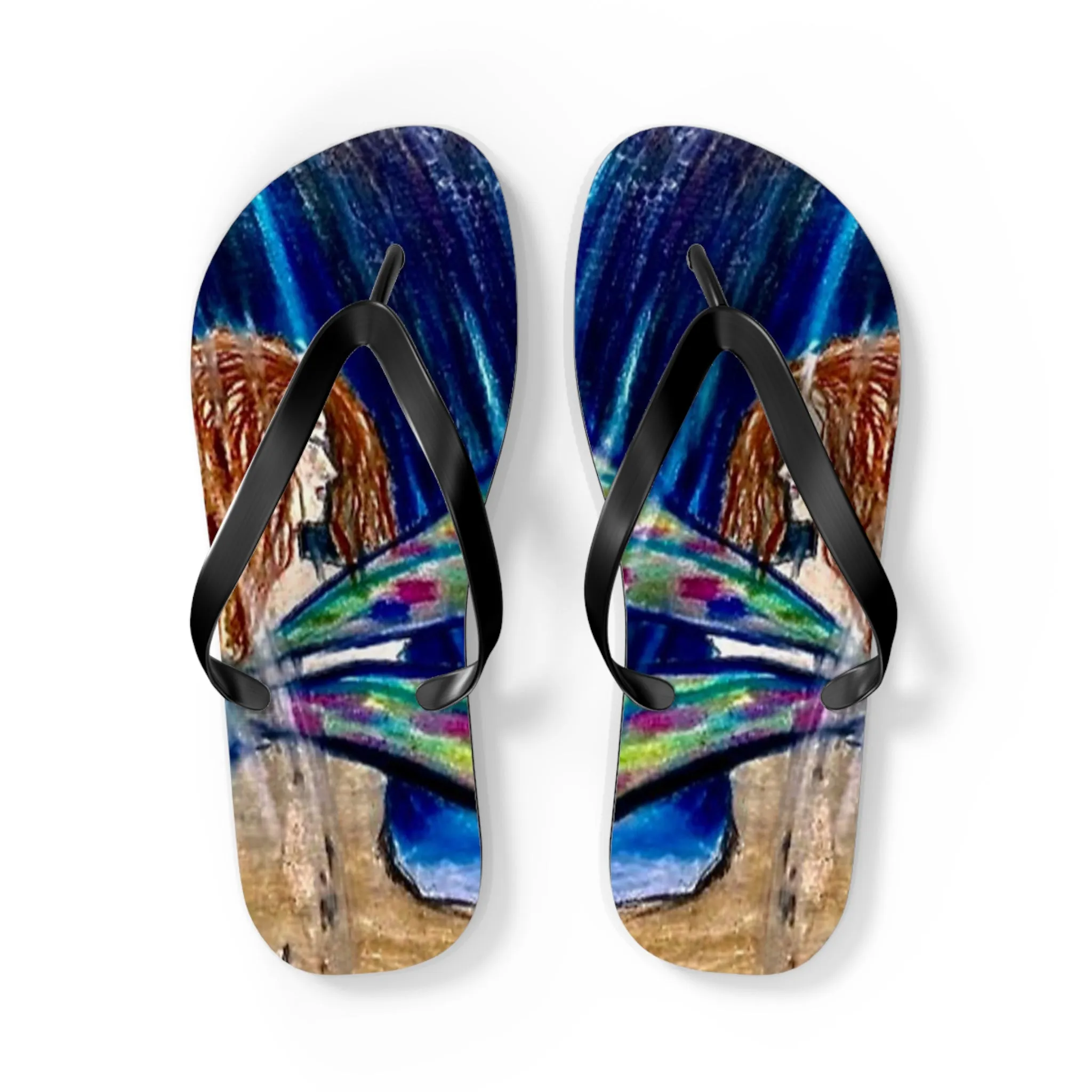 Fairy in the Rain Flip Flops