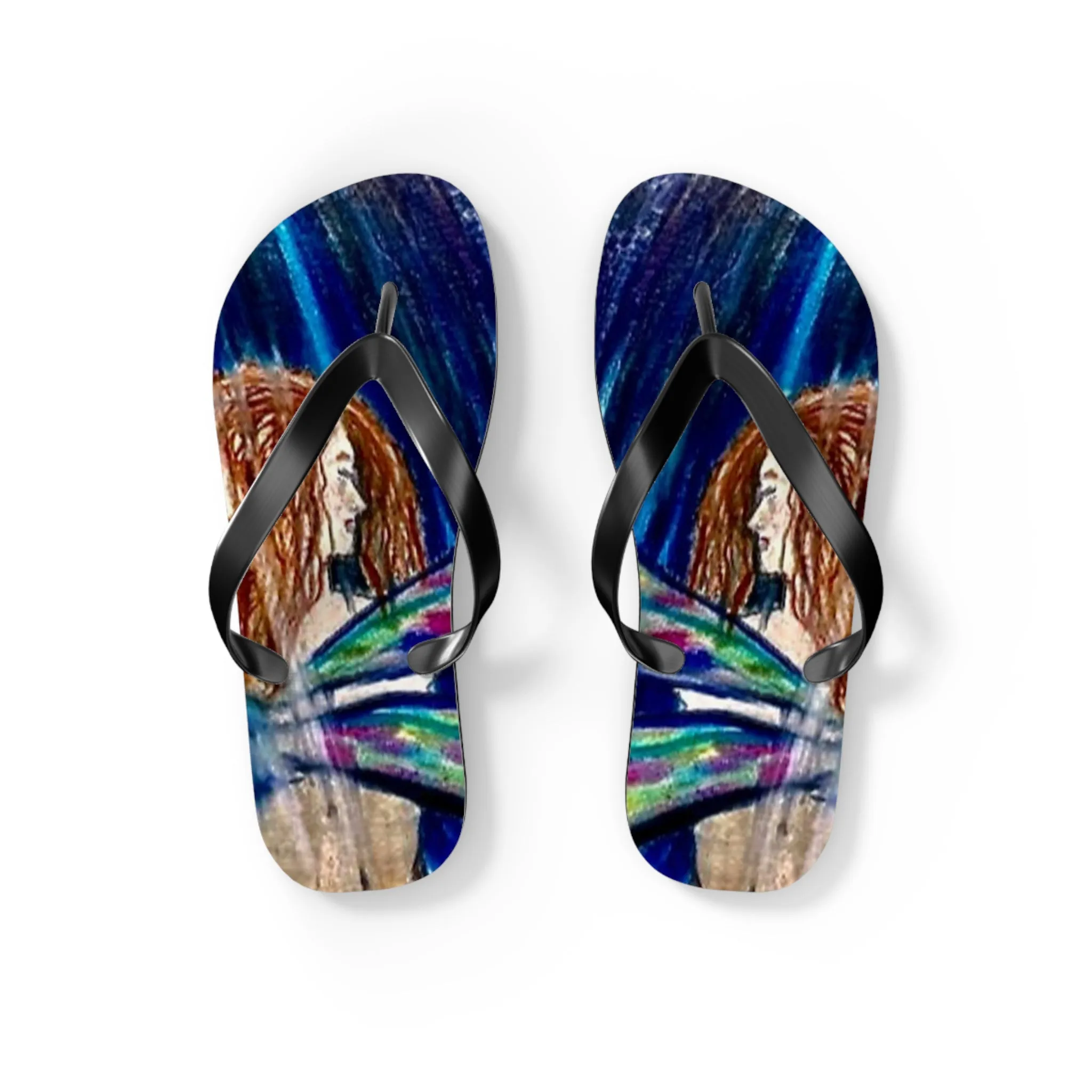 Fairy in the Rain Flip Flops