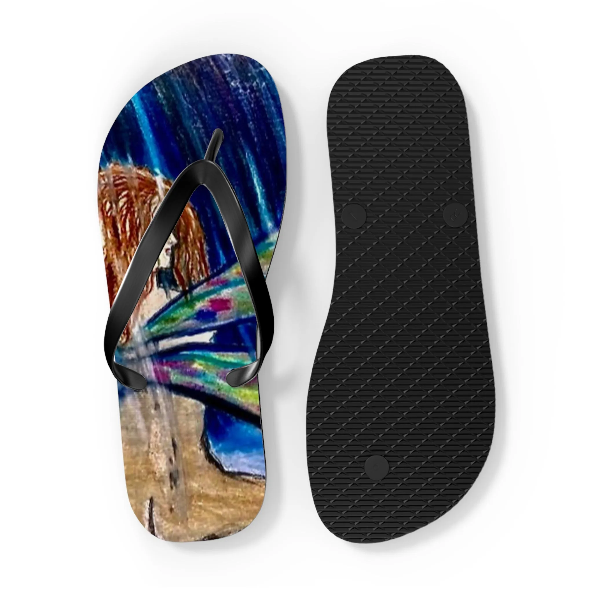 Fairy in the Rain Flip Flops