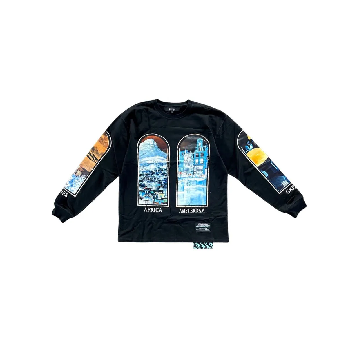 Faith Figures Views Long Sleeve Tee - Black