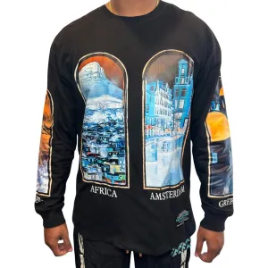 Faith Figures Views Long Sleeve Tee - Black