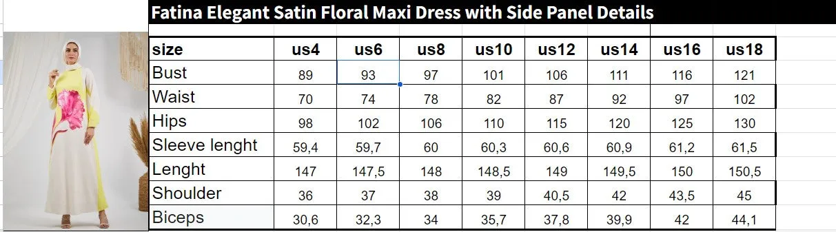 Fatina Elegant Satin Floral Maxi Dress with Side Panel Details