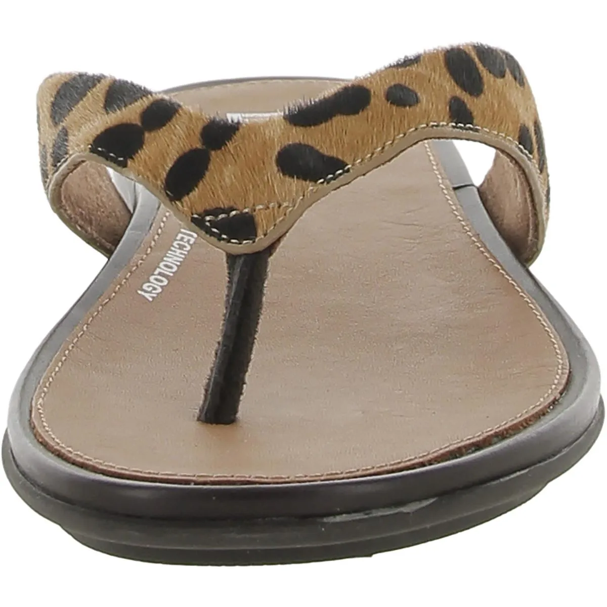 Fitflop Womens Gracie Leopard Calf Hair Slip On Flip-Flops