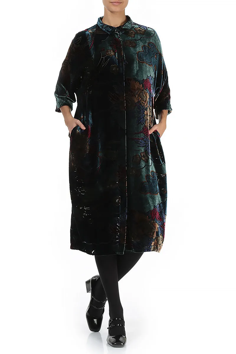 Floral Devoré Silk Velvet Dress Jacket