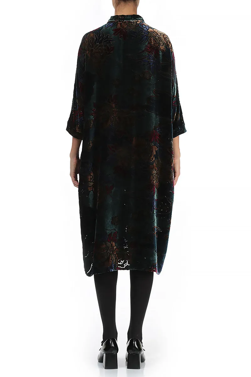 Floral Devoré Silk Velvet Dress Jacket