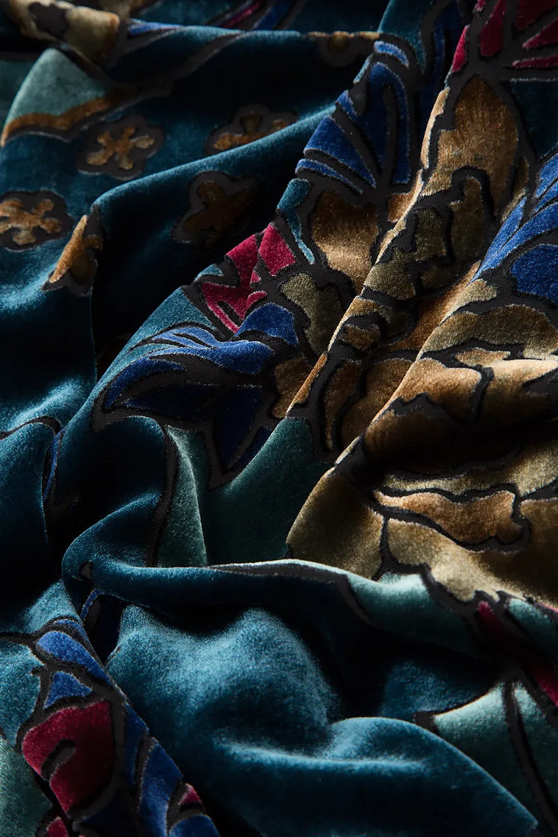 Floral Devoré Silk Velvet Dress Jacket