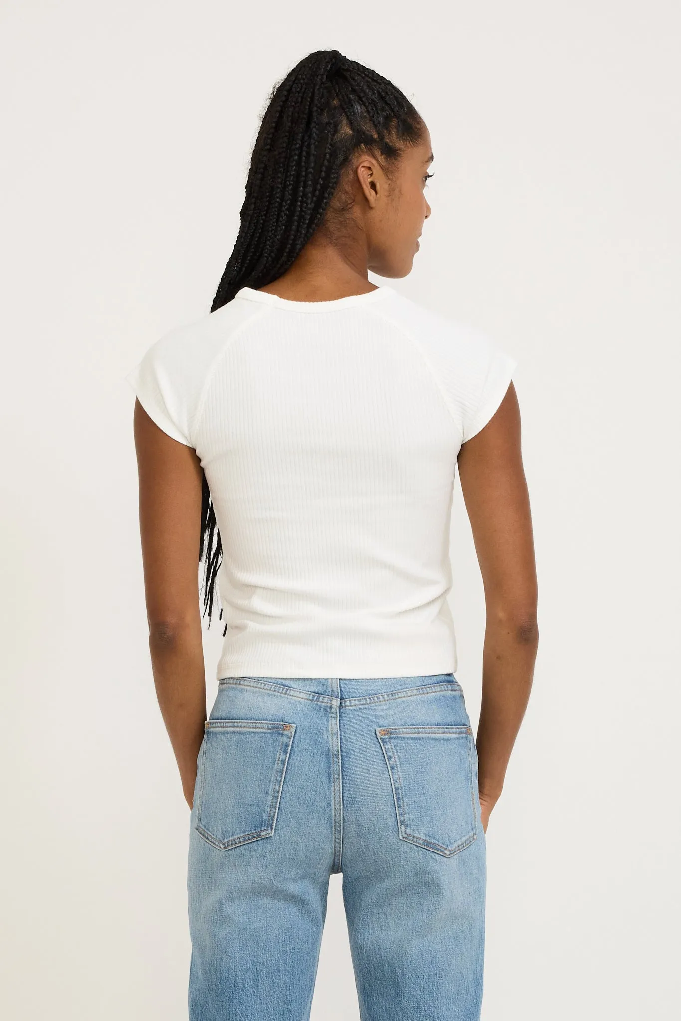 Fonda Raglan Tee White