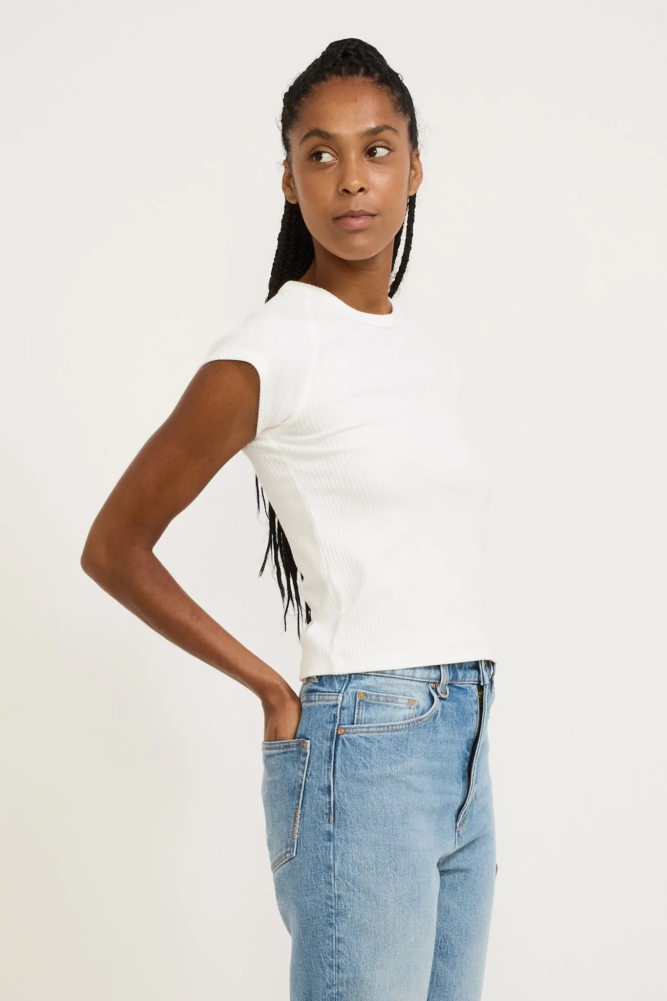 Fonda Raglan Tee White