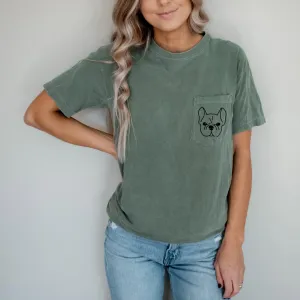 Frenchie Bulldog Comfort Colors Pocket T Shirt