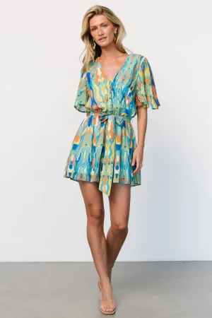 Gibson Romper | Blue   Green Multi