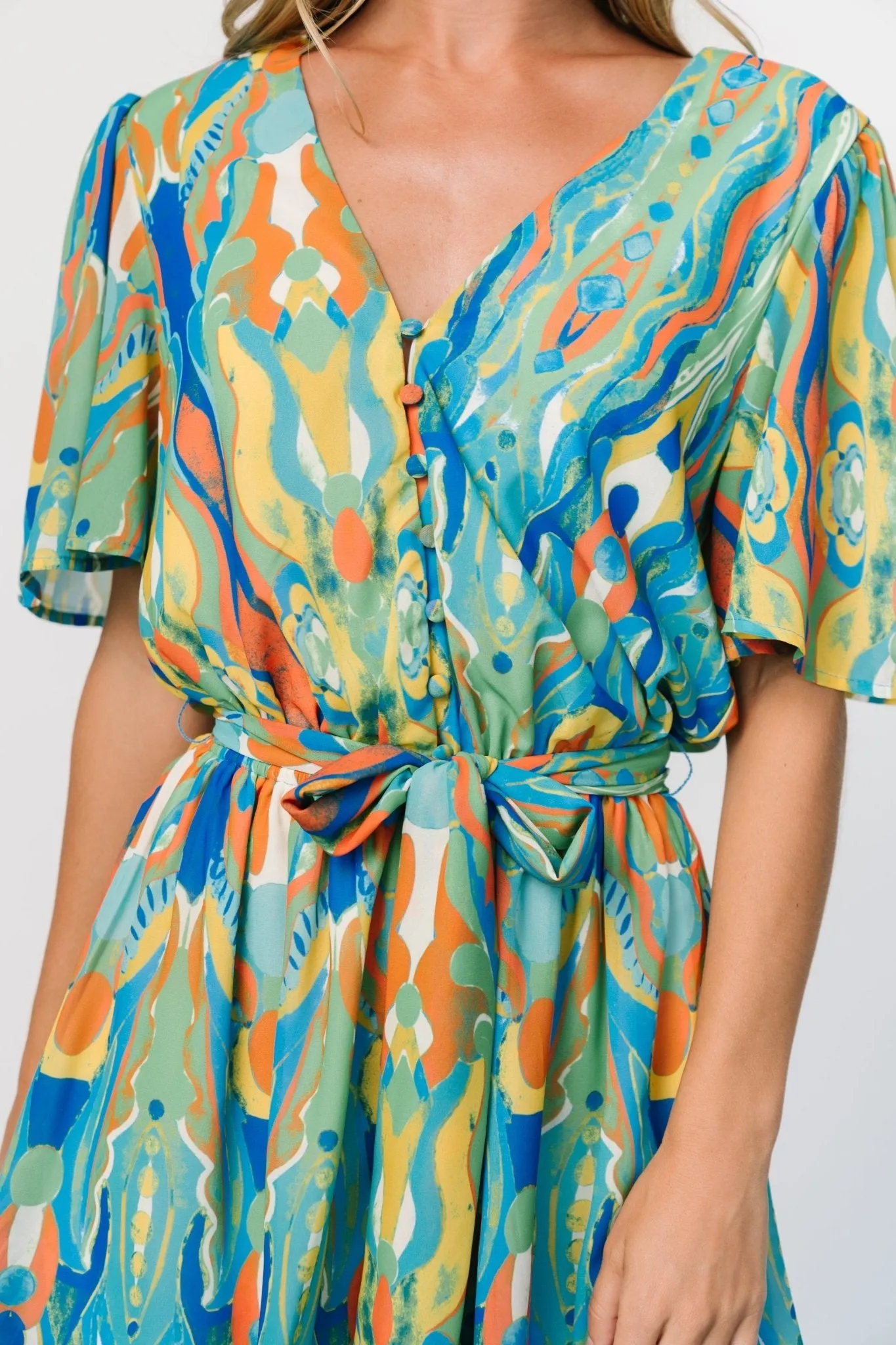Gibson Romper | Blue   Green Multi