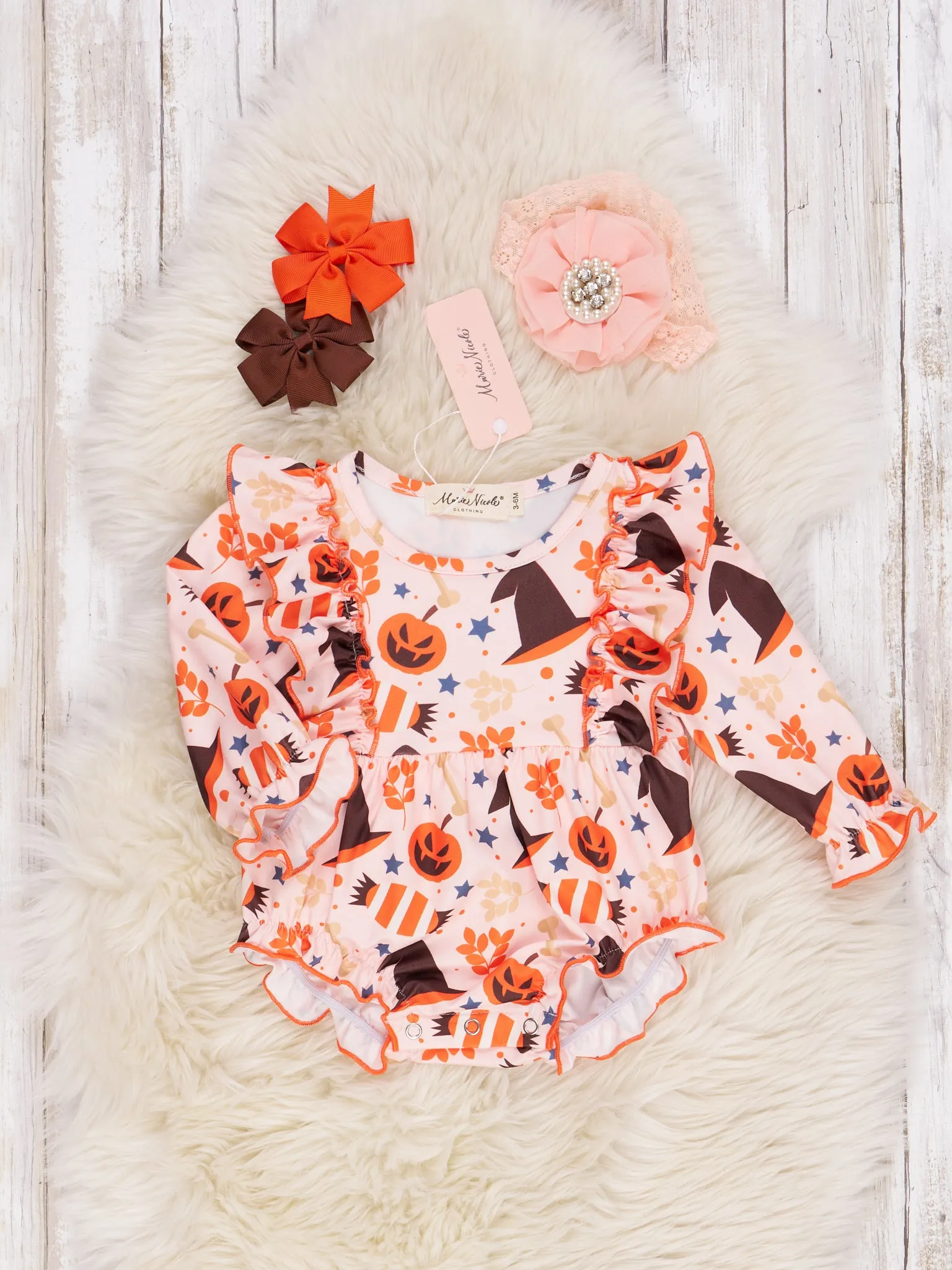 Happy Halloween Ruffle Rompers