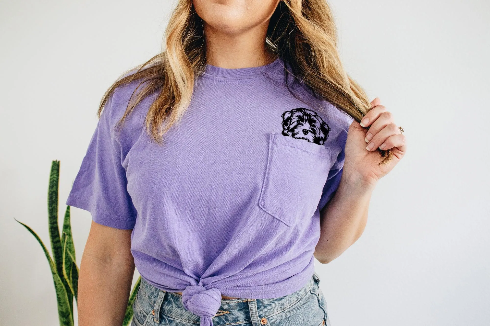 Havanese Dog Mom Comfort Colors Pocket T Shirt