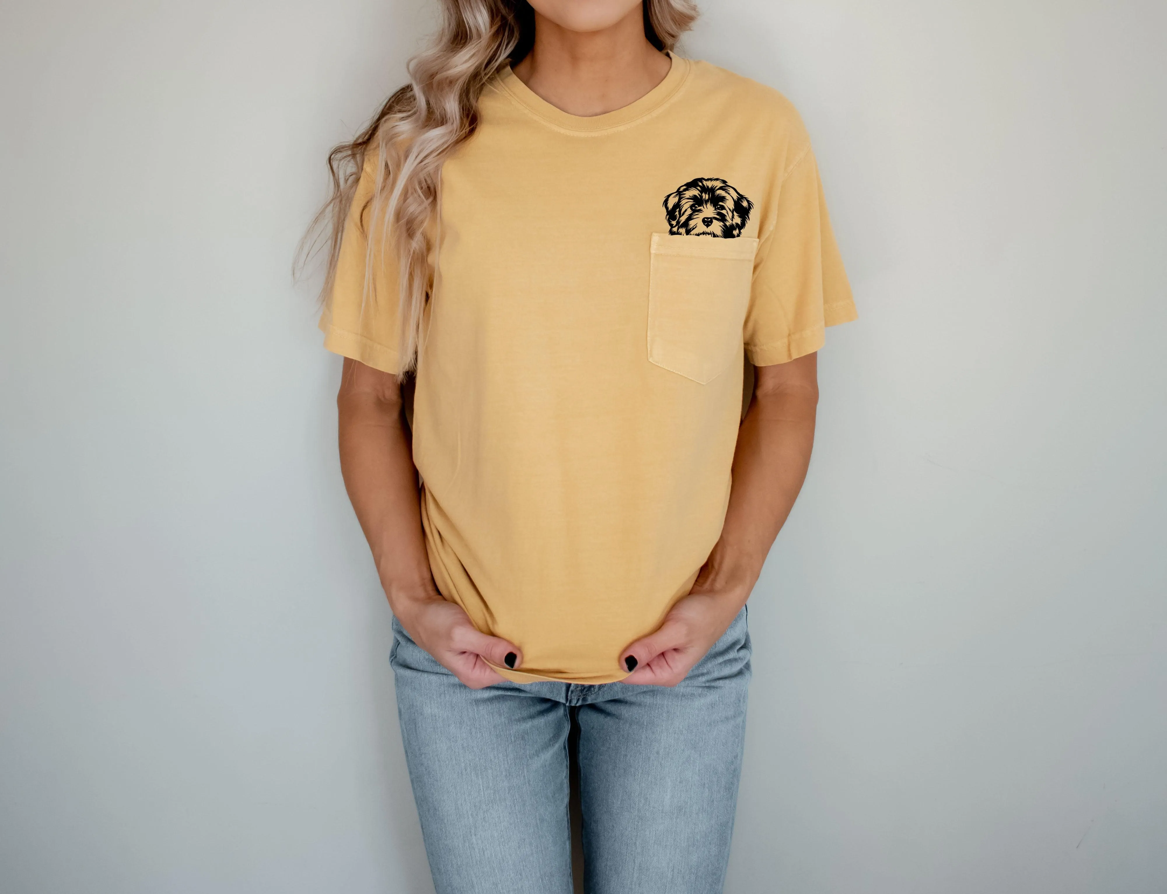 Havanese Dog Mom Comfort Colors Pocket T Shirt