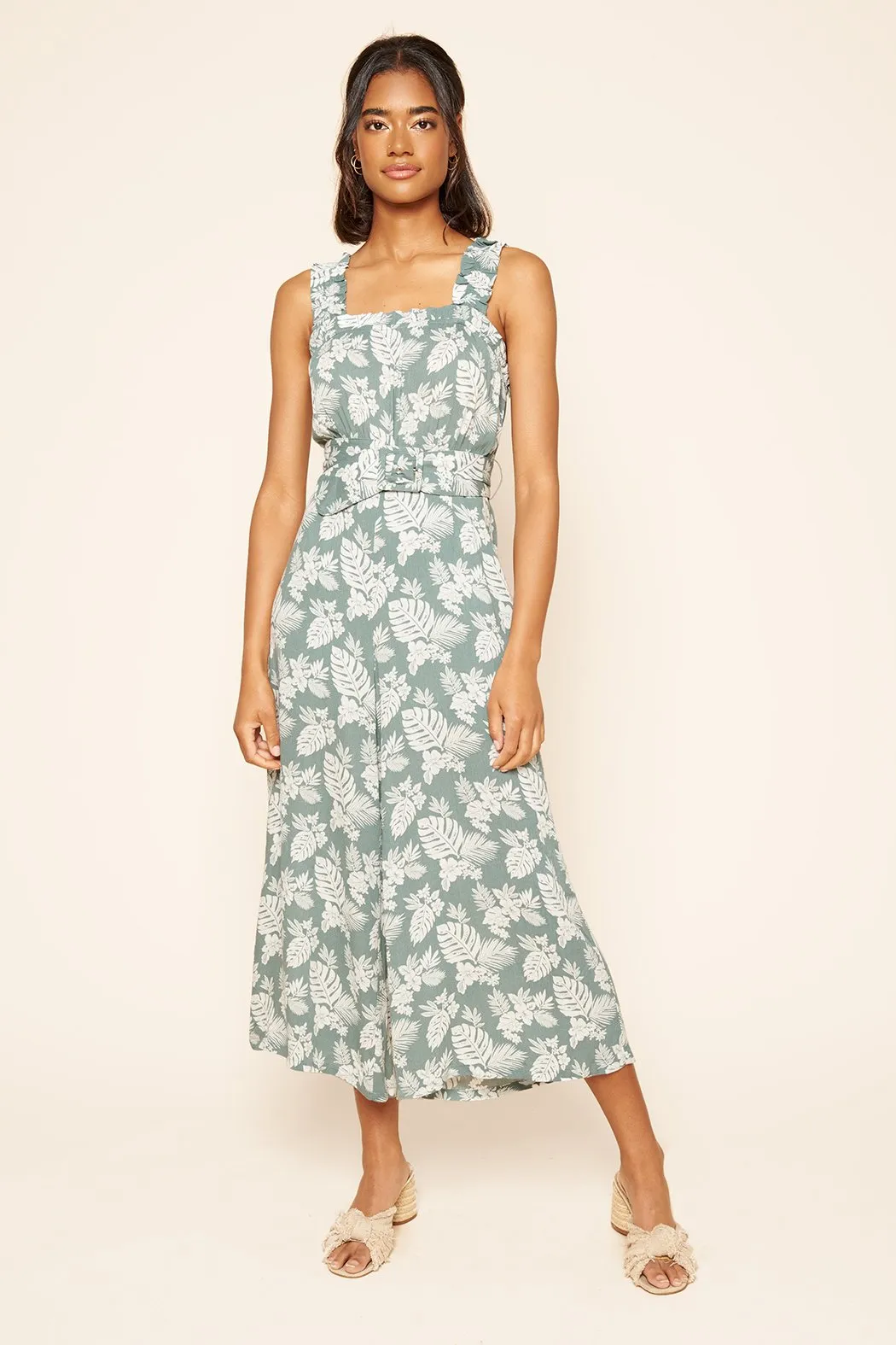 Highway to Paradise Tropical Print Belted Jumpsuit