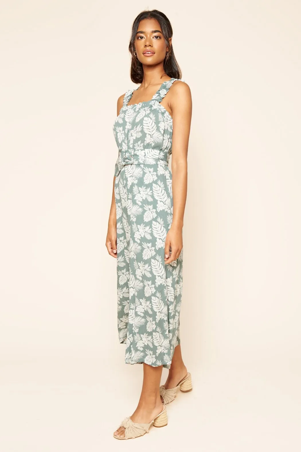 Highway to Paradise Tropical Print Belted Jumpsuit